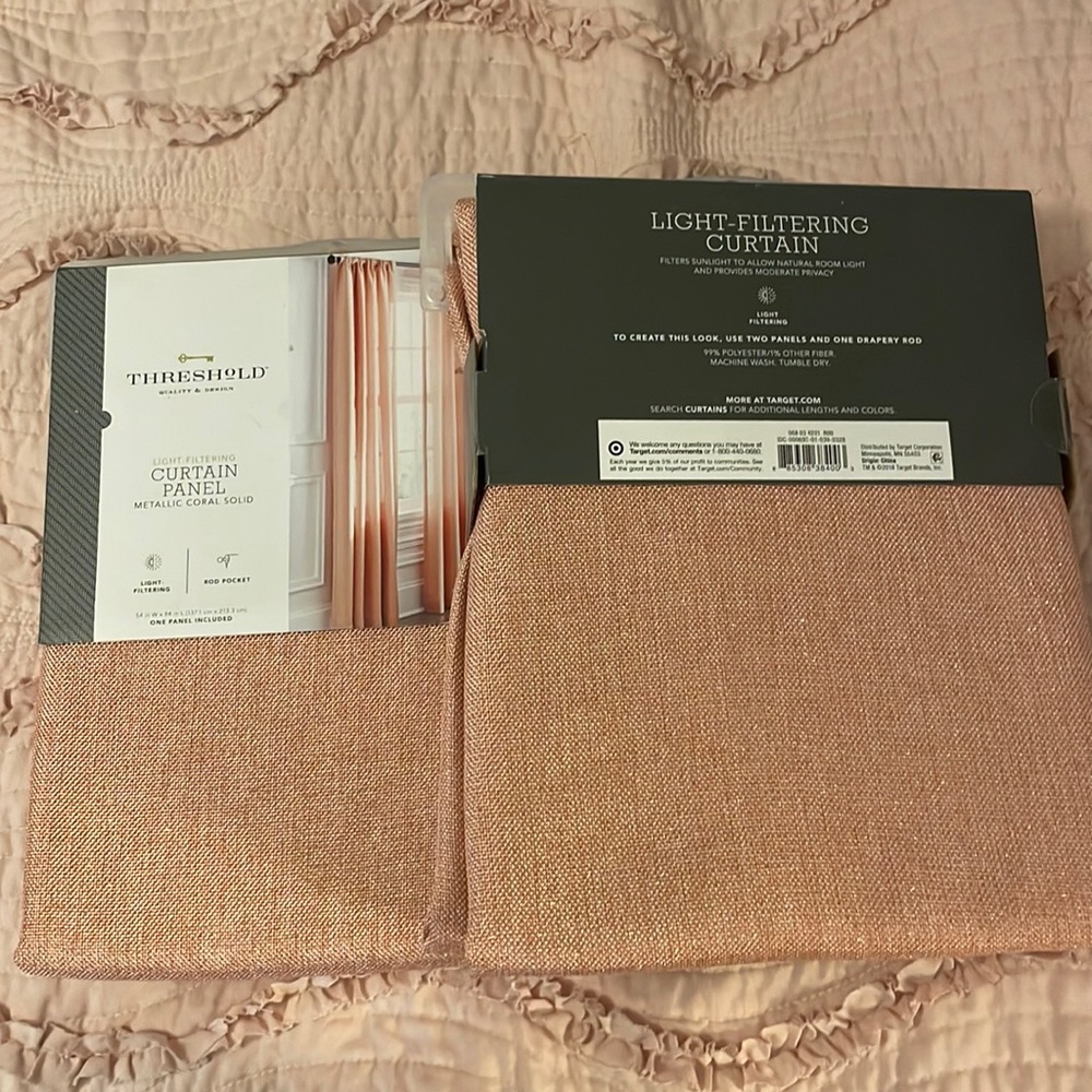 Metallic coral curtains